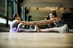 運動している女性の写真